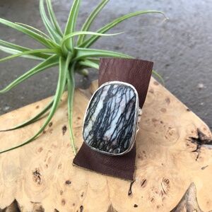 Handcrafted Silpada Sterling Silver Agate Abstract Ring Sz 9